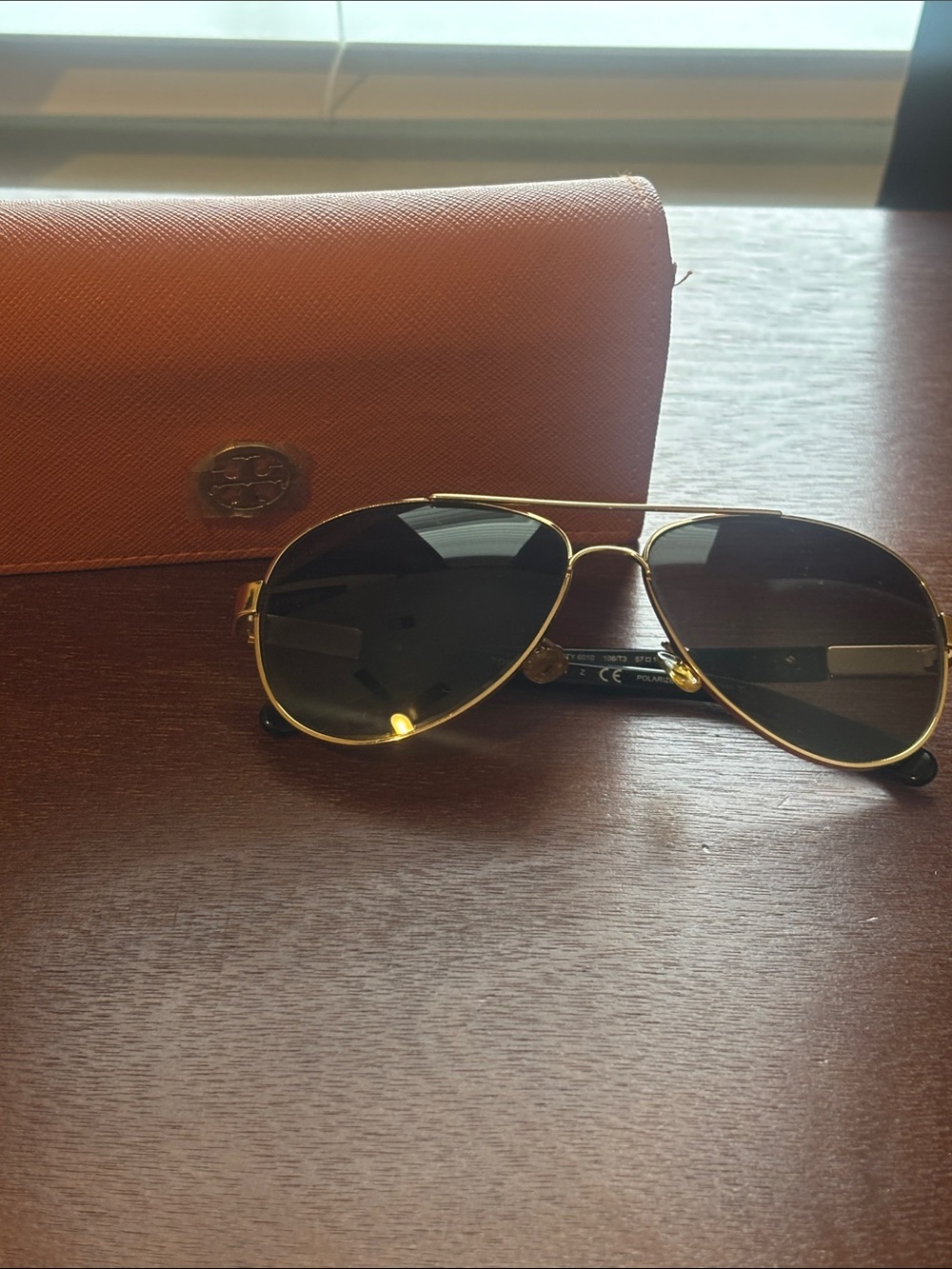 Tory Burch Black Sunglasses with Gold Accents